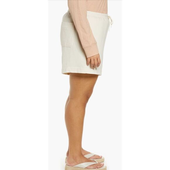 Vince Cotton Fleece Drawstring Shorts in White NWT Size 3 X-Large - Picture 4 of 5